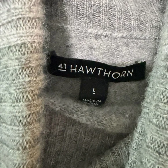 41 Hawthorn Cozy cashmere Gray Cowl Neck Sweater - Picture 2 of 6